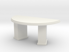 1:48 Deco Circular Desk in White Natural Versatile Plastic