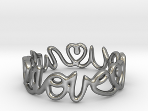 "We Love you" Ring in Natural Silver