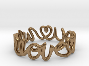 "We Love you" Ring in Natural Brass
