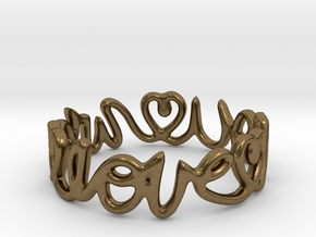 "We Love you" Ring in Natural Bronze