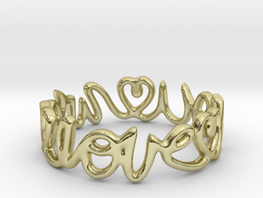 "We Love you" Ring in 18k Gold Plated Brass