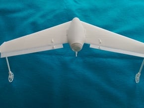 Mach 3 Micro Flying Wing in White Natural Versatile Plastic
