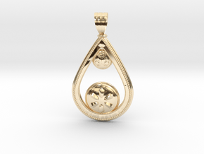 Water Medallion in 14k Gold Plated Brass