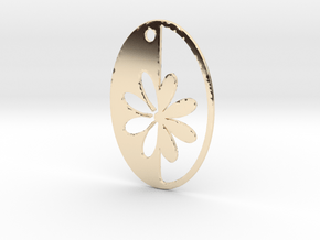 Simple Flower pendant in 14k Gold Plated Brass