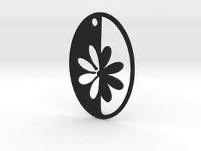 Simple Flower pendant in Black Natural Versatile Plastic
