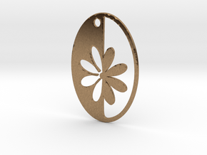 Simple Flower pendant in Natural Brass