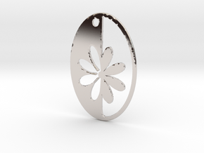 Simple Flower pendant in Rhodium Plated Brass