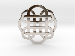 Designer Kolam Pendant in Rhodium Plated Brass
