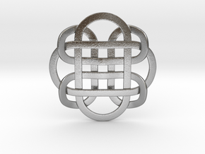 Designer Kolam Pendant in Natural Silver