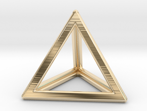 TETRAHEDRON (Platonic) in 14k Gold Plated Brass