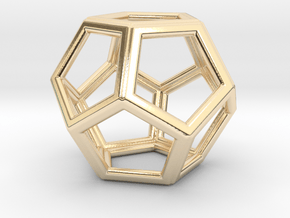 DODECAHEDRON (Platonic) in 14k Gold Plated Brass
