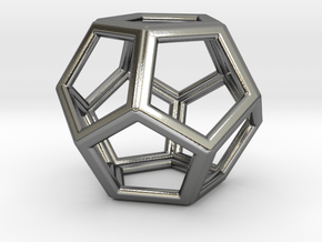 DODECAHEDRON (Platonic) in Fine Detail Polished Silver