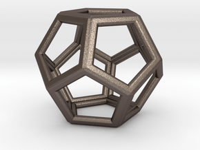 DODECAHEDRON (Platonic) in Polished Bronzed Silver Steel