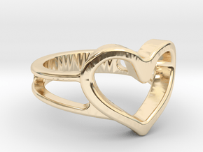 Heart ring in 14k Gold Plated Brass
