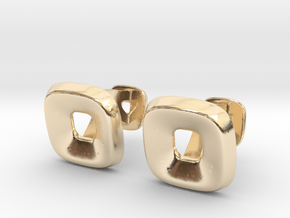 Square Halo Cufflinks in 14K Yellow Gold
