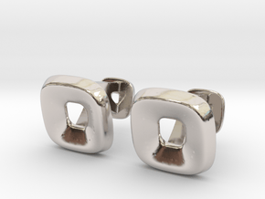 Square Halo Cufflinks in Rhodium Plated Brass