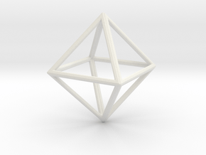 OCTAHEDRON (Platonic) in White Natural Versatile Plastic