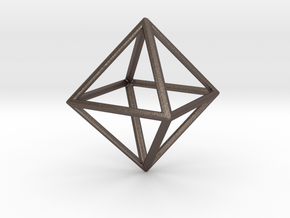 OCTAHEDRON (Platonic) in Polished Bronzed Silver Steel