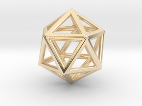 ICOSAHEDRON (Platonic) in 14k Gold Plated Brass