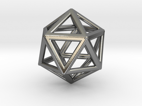ICOSAHEDRON (Platonic) in Fine Detail Polished Silver