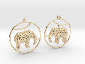Elephant Earring in 14k Gold Plated Brass