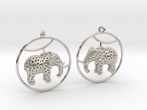Elephant Earring in Rhodium Plated Brass