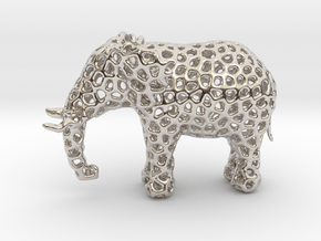 The Osseous Elephant in Rhodium Plated Brass