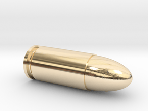 Silver Bullet 9mm (Solid) in 14k Gold Plated Brass