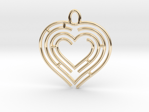 Heart pendant in 14k Gold Plated Brass