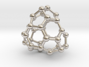 0041 Fullerene c36-13 d3h in Rhodium Plated Brass