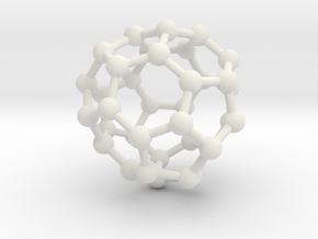 0042 Fullerene c36-14 d2d in White Natural Versatile Plastic