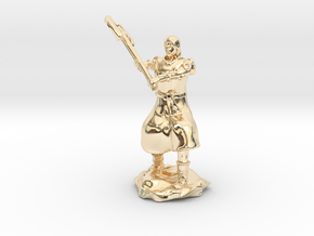 Human Fighter Noblewoman with Greataxe & Chainmail in 14k Gold Plated Brass