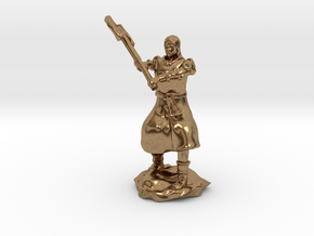 Human Fighter Noblewoman with Greataxe & Chainmail in Natural Brass