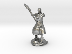 Human Fighter Noblewoman with Greataxe & Chainmail in Natural Silver