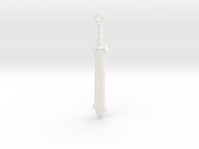 Vorpal Sword Pendant in White Processed Versatile Plastic