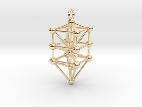Small Qabalistic Tree of Life Pendant in 14K Yellow Gold