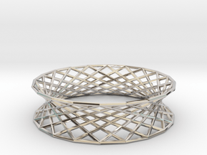 Hyperboloid Doubly-Ruled Structure Bracelet in Platinum