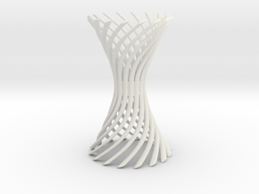 Curved Spiral Hyperboloid in White Natural Versatile Plastic