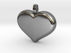 Heart2 in Fine Detail Polished Silver
