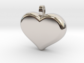 Heart2 in Rhodium Plated Brass