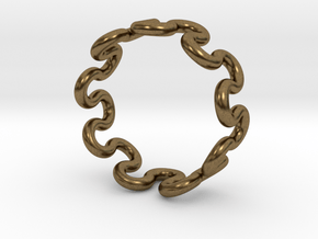 Wave Ring (15mm / 0.59inch inner diameter) in Natural Bronze