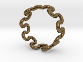 Wave Ring (18mm / 0.70inch inner diameter) in Natural Bronze