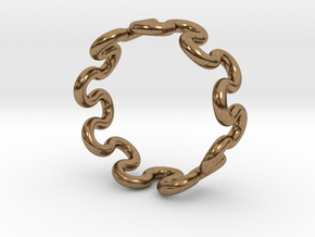 Wave Ring (19mm / 0.74inch inner diameter) in Natural Brass