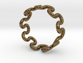 Wave Ring (25mm / 0.98inch inner diameter) in Natural Bronze