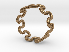Wave Ring (25mm / 0.98inch inner diameter) in Natural Brass