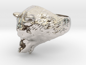 Bear ring in Rhodium Plated Brass: 9 / 59