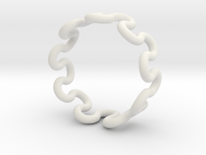 Wave Ring (15mm / 0.59inch inner diameter) in White Natural Versatile Plastic