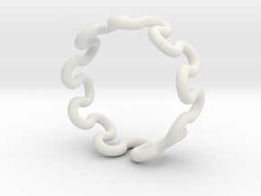 Wave Ring (16mm / 0.62inch inner diameter) in White Natural Versatile Plastic