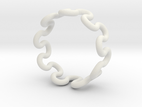 Wave Ring (17mm / 0.66inch inner diameter) in White Natural Versatile Plastic