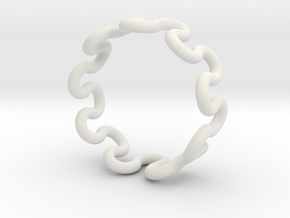 Wave Ring (19mm / 0.74inch inner diameter) in White Natural Versatile Plastic